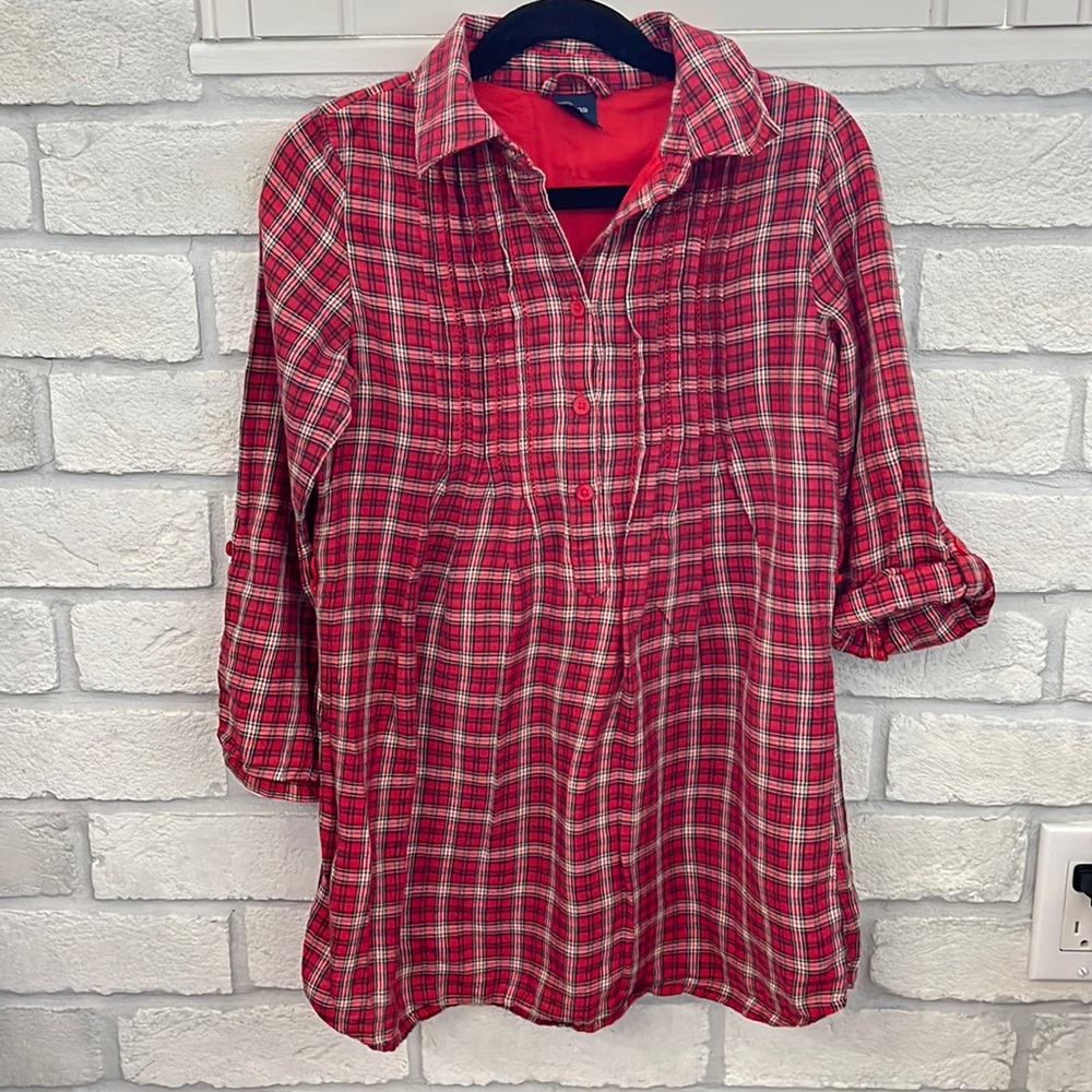 ❤️ $8 bundle - Gap plaid red dress Size 6/7 ❤️